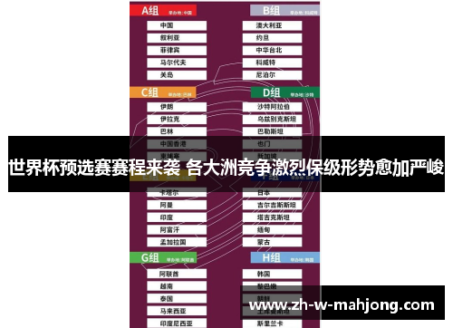世界杯预选赛赛程来袭 各大洲竞争激烈保级形势愈加严峻